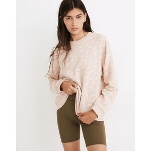 Madewell Double-Crewneck Sweatshirt in Bold Squiggles Size Large